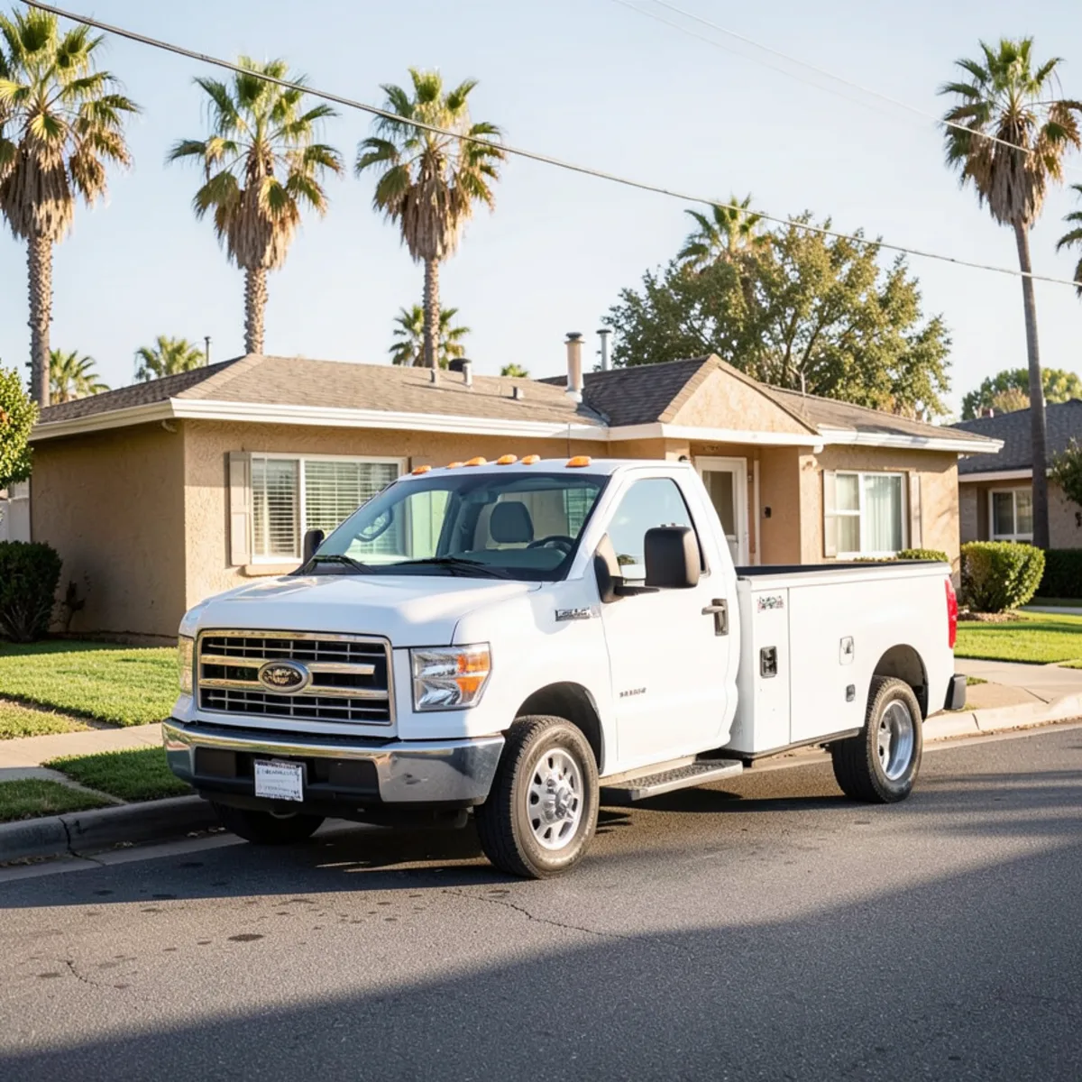 Westminster plumbing service vehicle parked on residential street